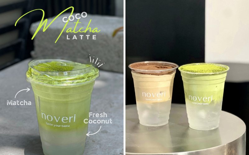 Nổi Bật Trong Thực Đơn Của Noveri Là Món Matcha Nước Dừa