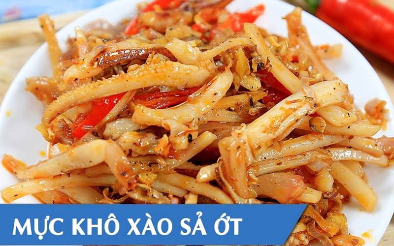 Khô Mực Xào Sả Ớt